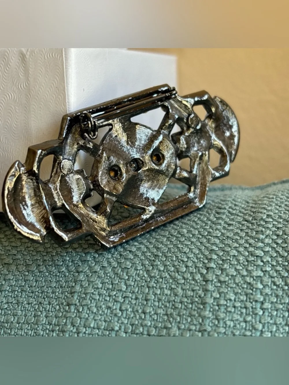 NWT VINTAGE M.J.Ent Art Deco style Brooch Rhinestone,Never Used,with provenance
